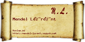 Mendel Lóránt névjegykártya